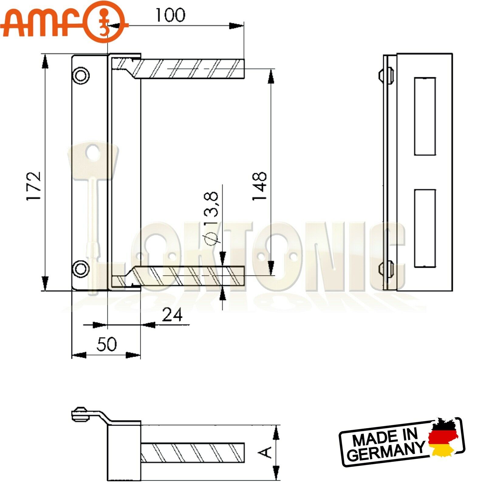 AMF 145-40 Heavy Duty Zinc Plate Steel Striker Wrought Iron Gate Brickwork - Image 3