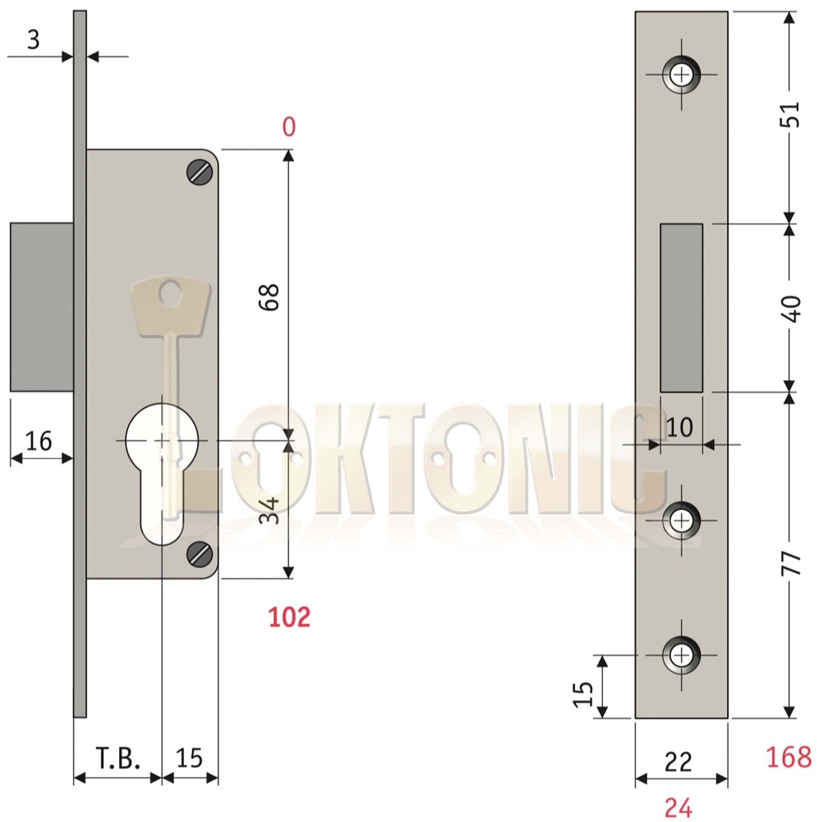 Enfield Narrow Stile Euro Security Dead Lock Case With Microswitch - Image 5