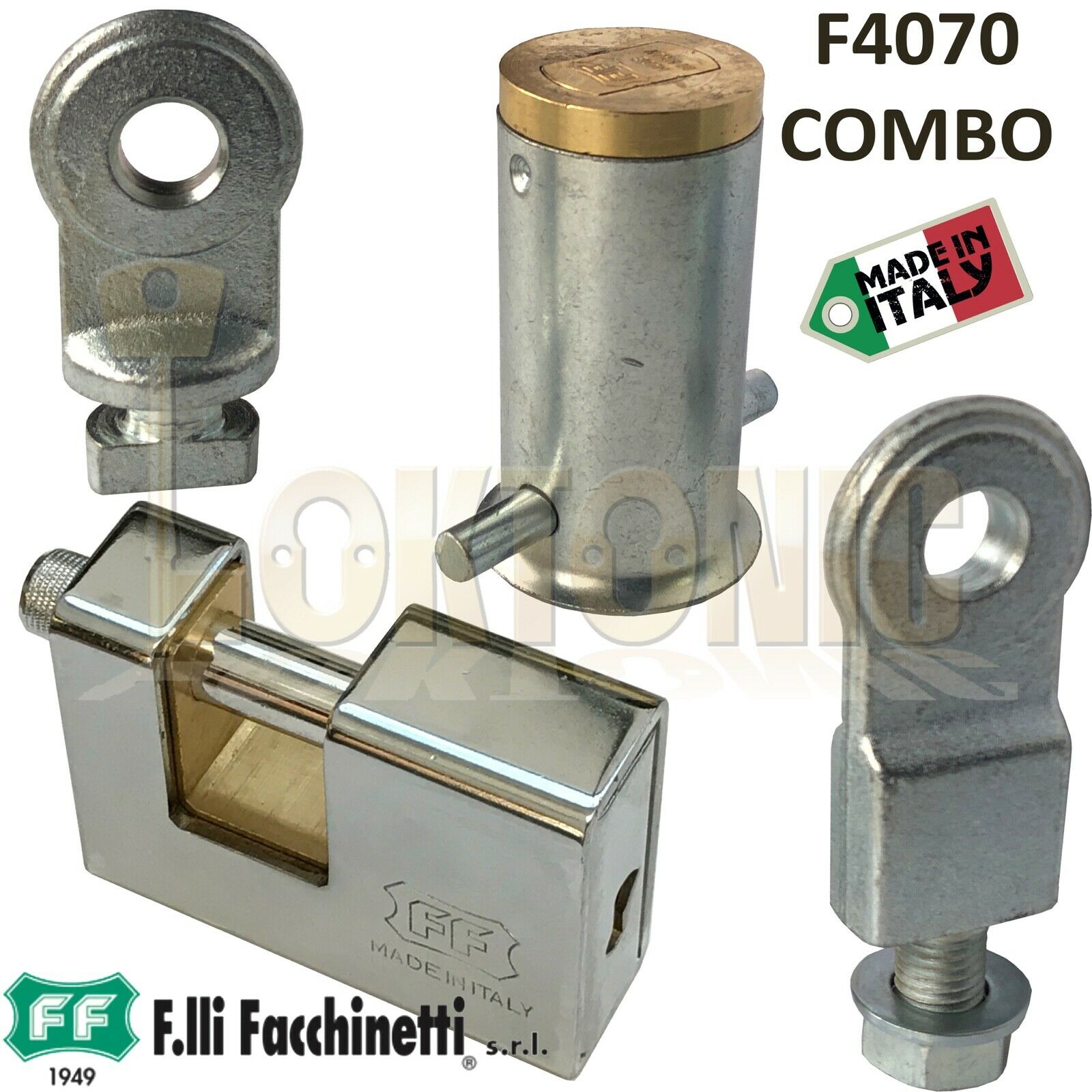 Facchinetti Heavy Duty Steel Roller Shutter Ground Anchor With Padlock 3 Keys