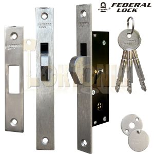 Federal FD-TX190H Narrow Stile Sliding Van Door Hook Bolt Lock Gate Shed UPVc
