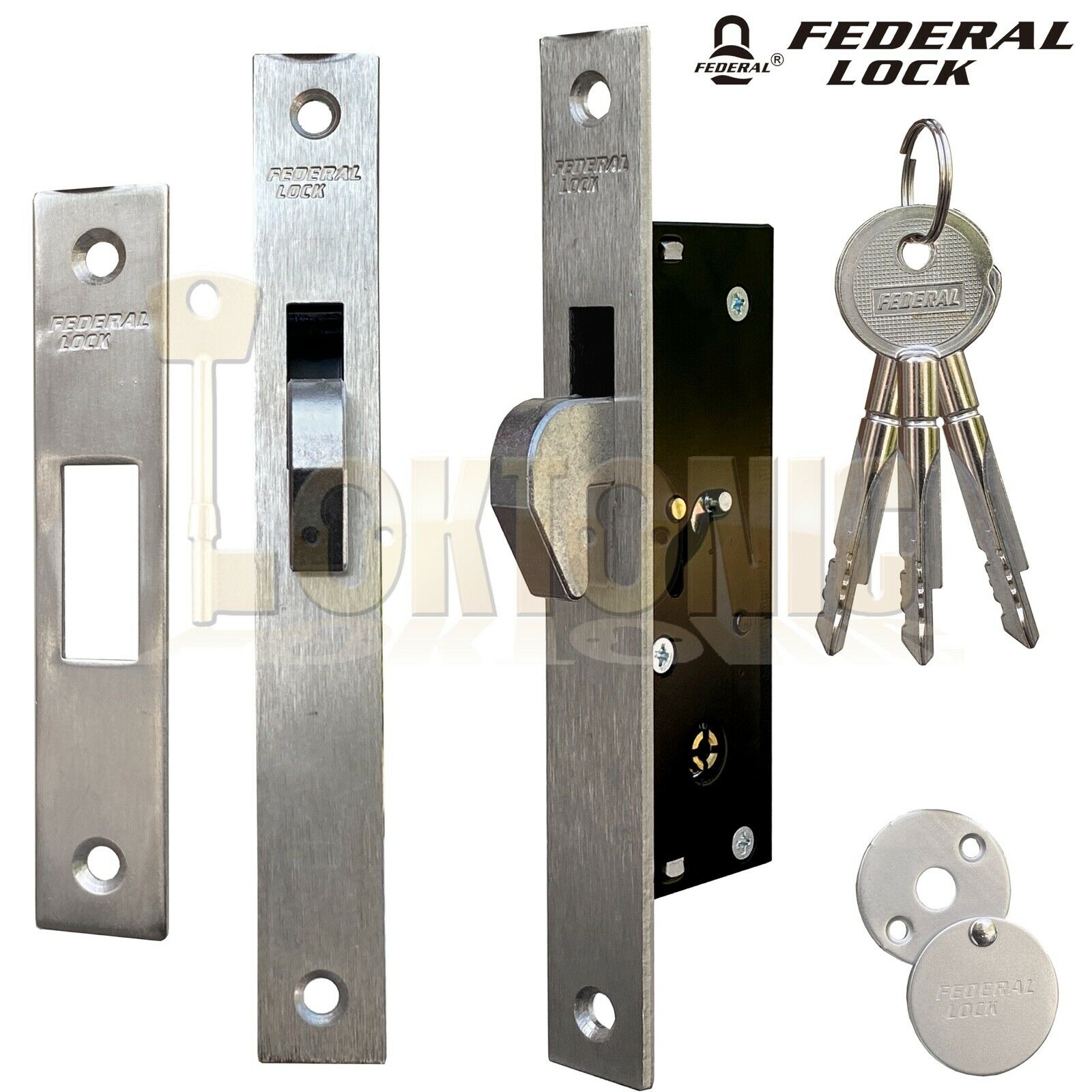 Federal FD-TX190H Narrow Stile Sliding Van Door Hook Bolt Lock Gate Shed UPVc