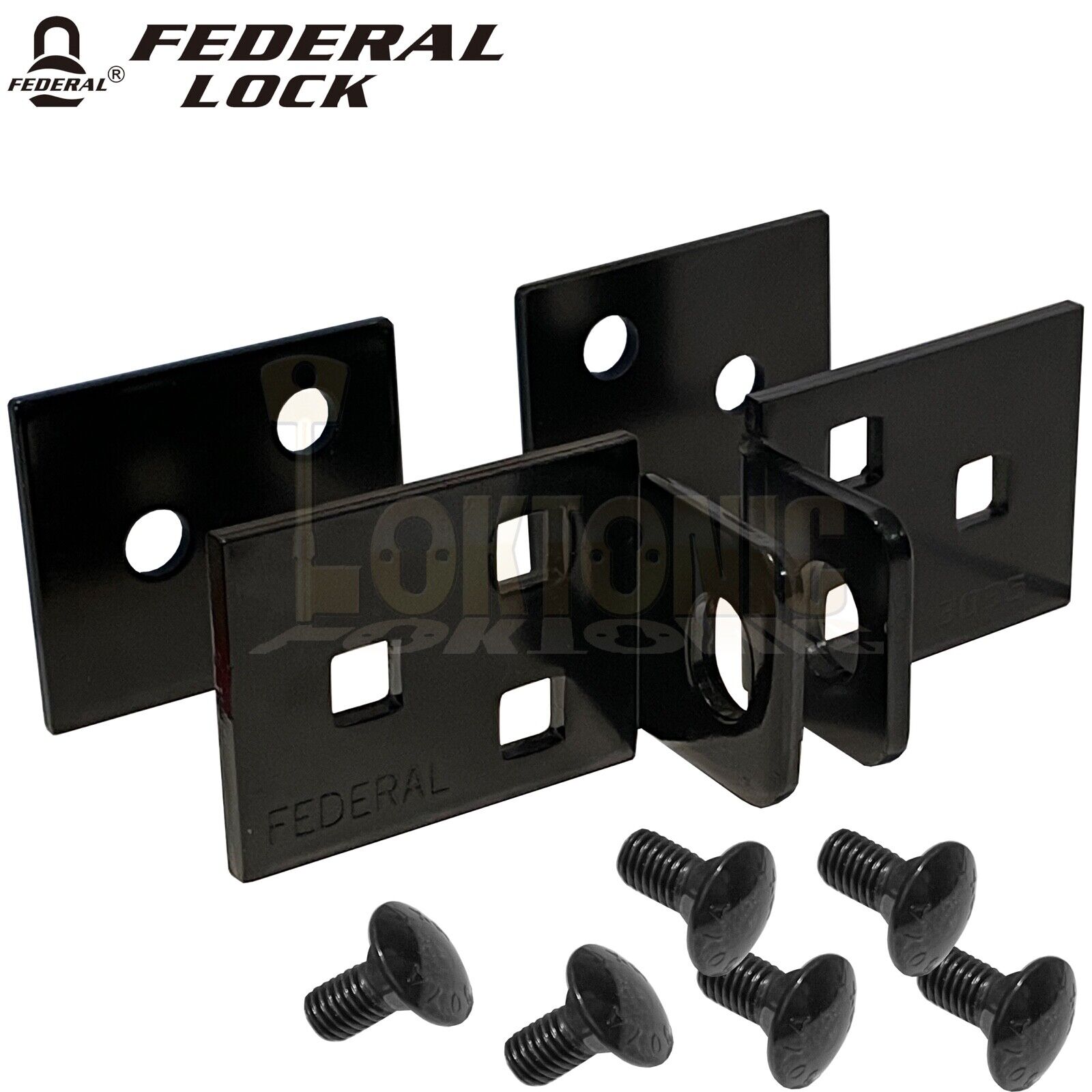 Federal FD6336 Solid Steel Bracket Hasp + Puck Lock Padlock Shed Van Garage - Image 6