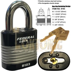 Federal FD8103 High Security Heavy Duty Steel Padlock Gates Shed Garage Barn Van