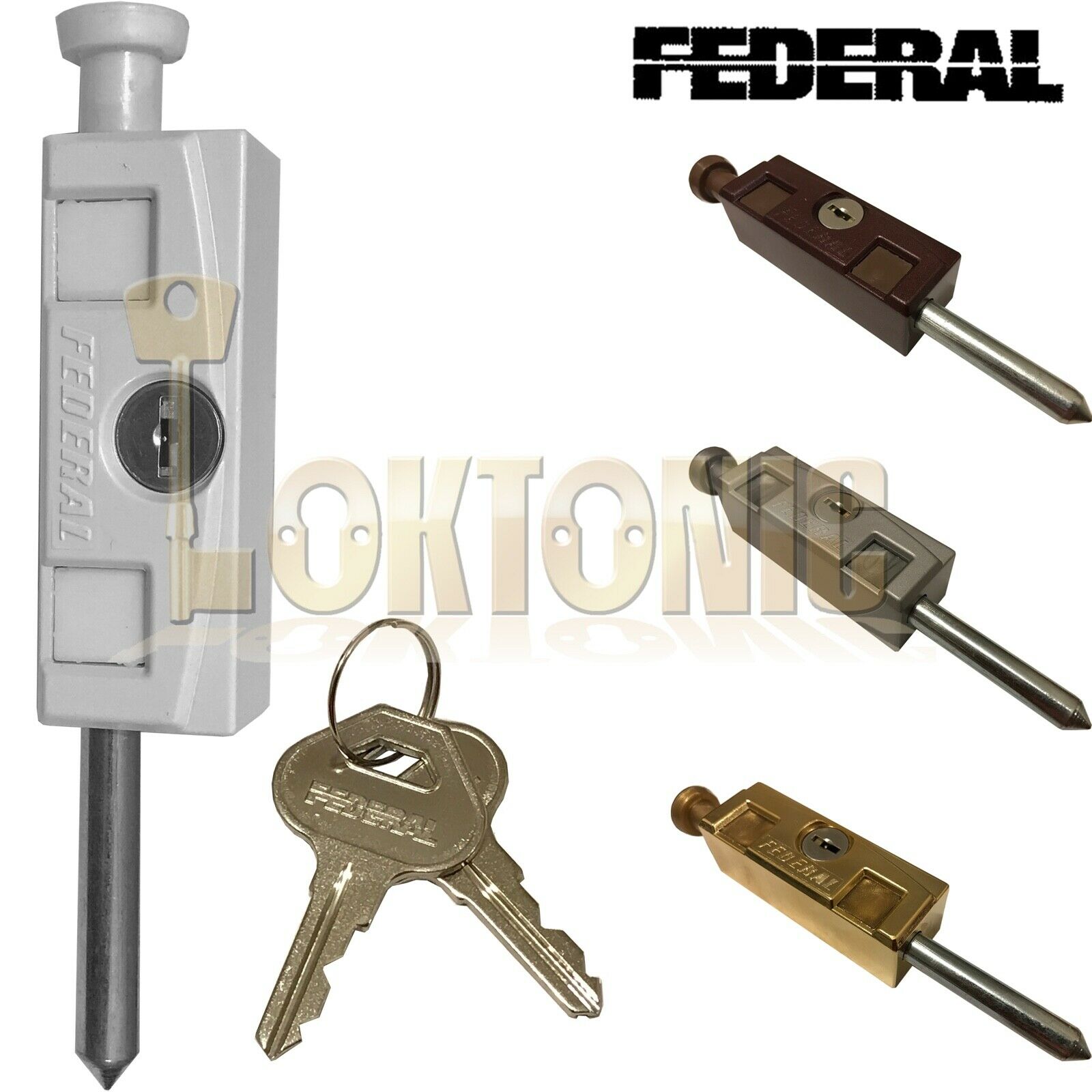 Federal Sliding Multi Purpose Door Window Patio Security Locking Bolt Lock FPB01 - Image 3