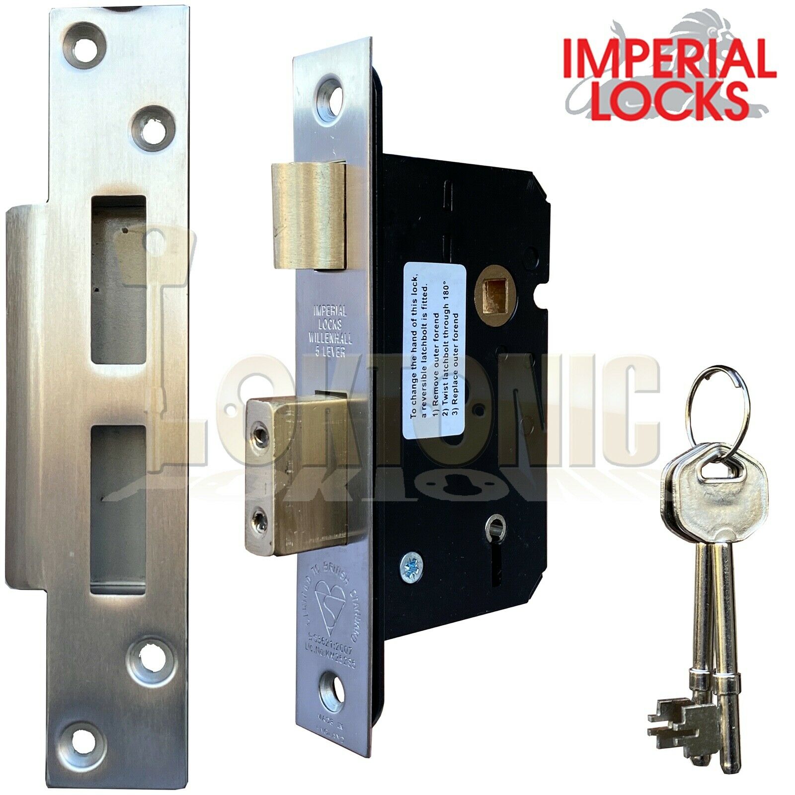 Imperial Lock BS362 British Standard Heavy Duty 5 Lever Mortice Sashlock - Image 3