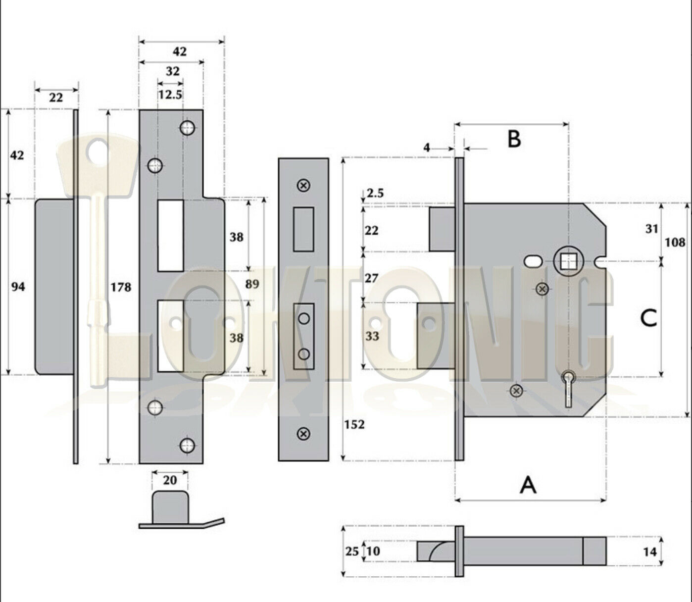 Imperial Lock BS362 British Standard Heavy Duty 5 Lever Mortice Sashlock - Image 4