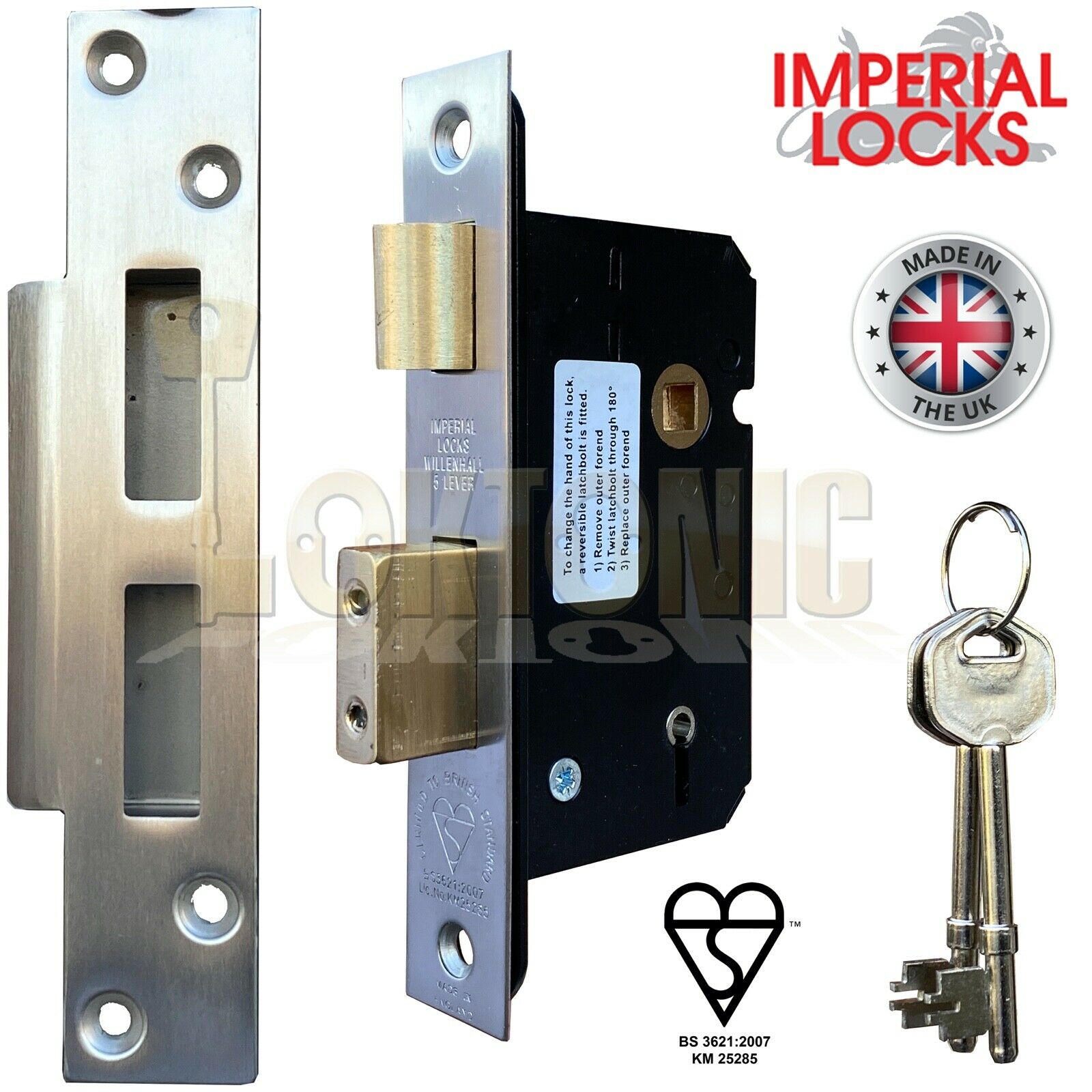 Imperial Lock BS362 British Standard Heavy Duty 5 Lever Mortice Sashlock