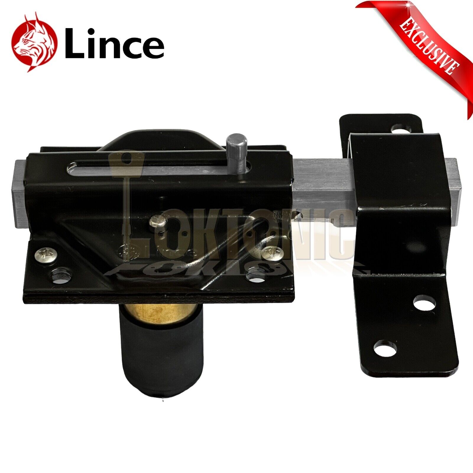 Lince 2970 Security Stainless Steel Black Gate Shed Garage Sliding Deadbolt Lock - Image 3