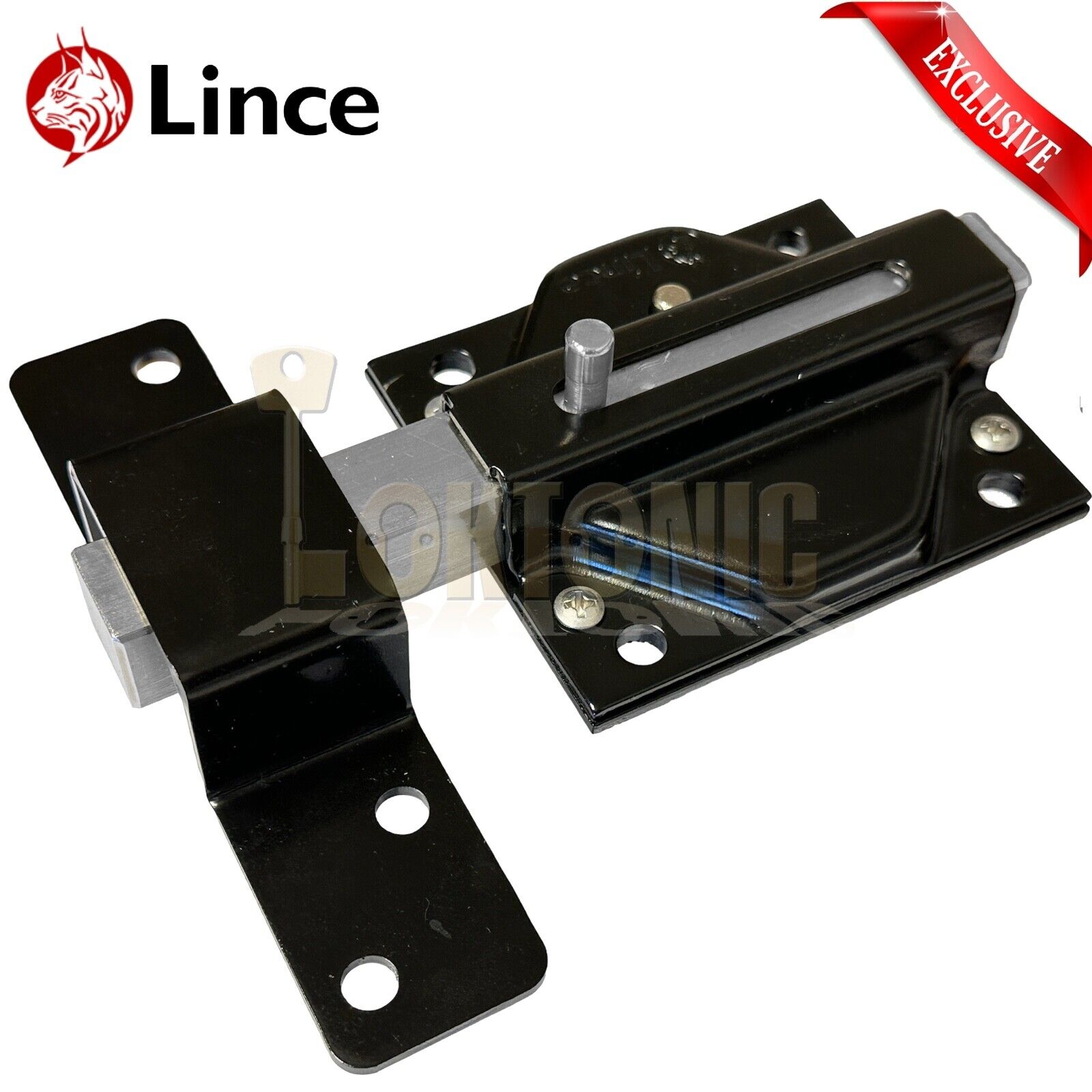 Lince 2970 Security Stainless Steel Black Gate Shed Garage Sliding Deadbolt Lock - Image 5