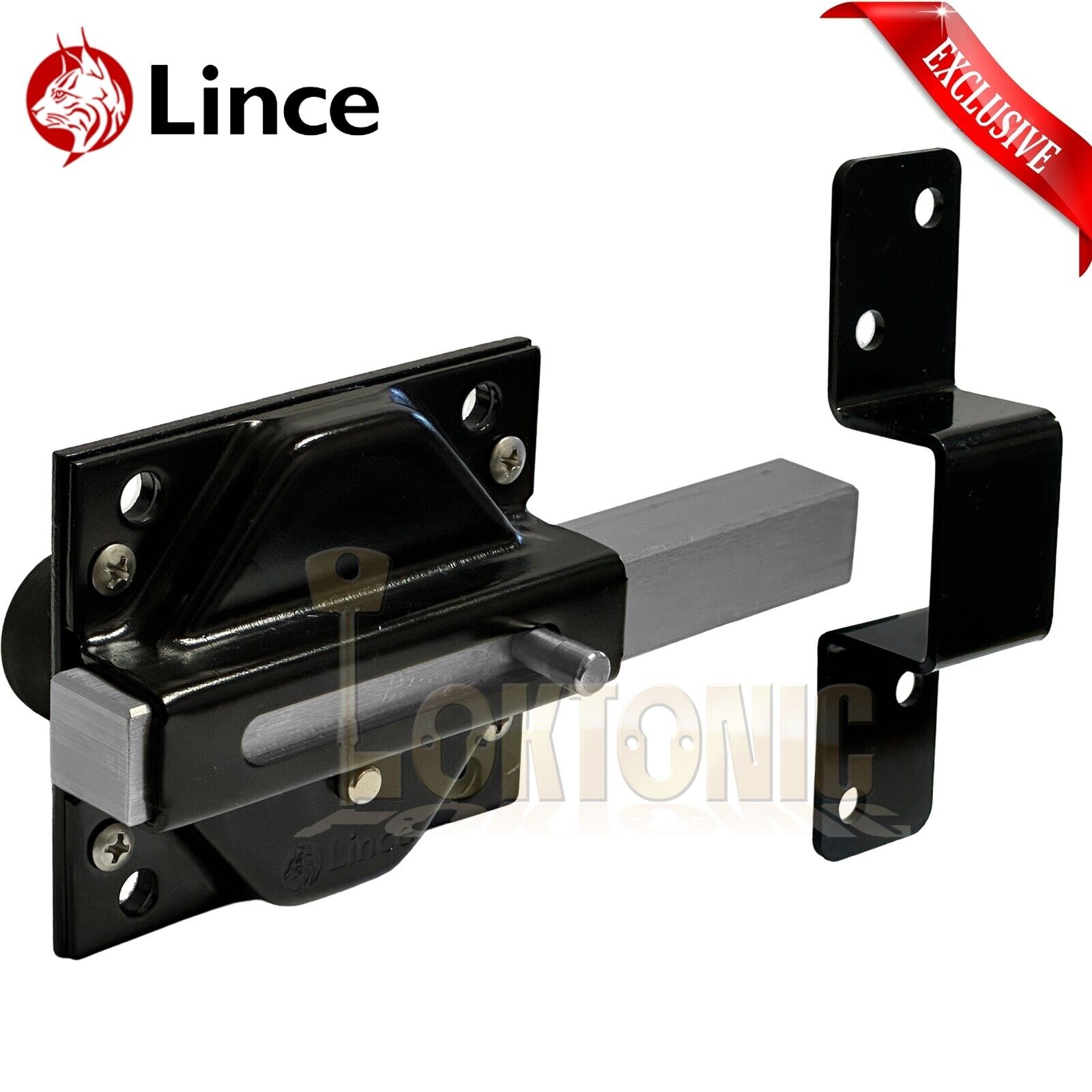 Lince 2970 Security Stainless Steel Black Gate Shed Garage Sliding Deadbolt Lock - Image 7