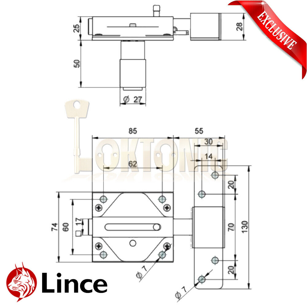 Lince 2970 Security Stainless Steel Black Gate Shed Garage Sliding Deadbolt Lock - Image 10