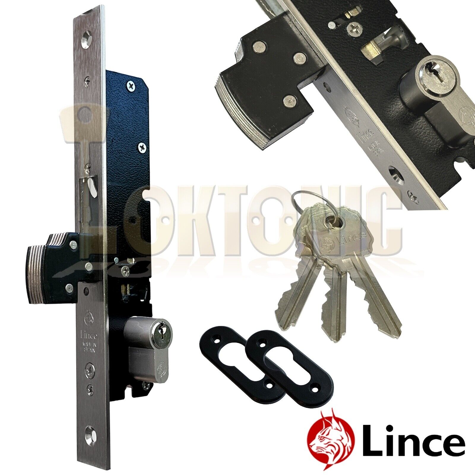 Lince 5592 Narrow Stile Heavy Duty Mortice Euro Hook lock Shed Gate Garage
