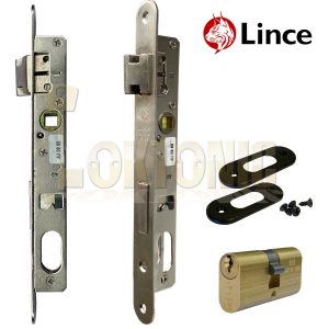 Lince Mortice Narrow Stile Sash Lock With Small Oval Cylinder UPVc Aluminium