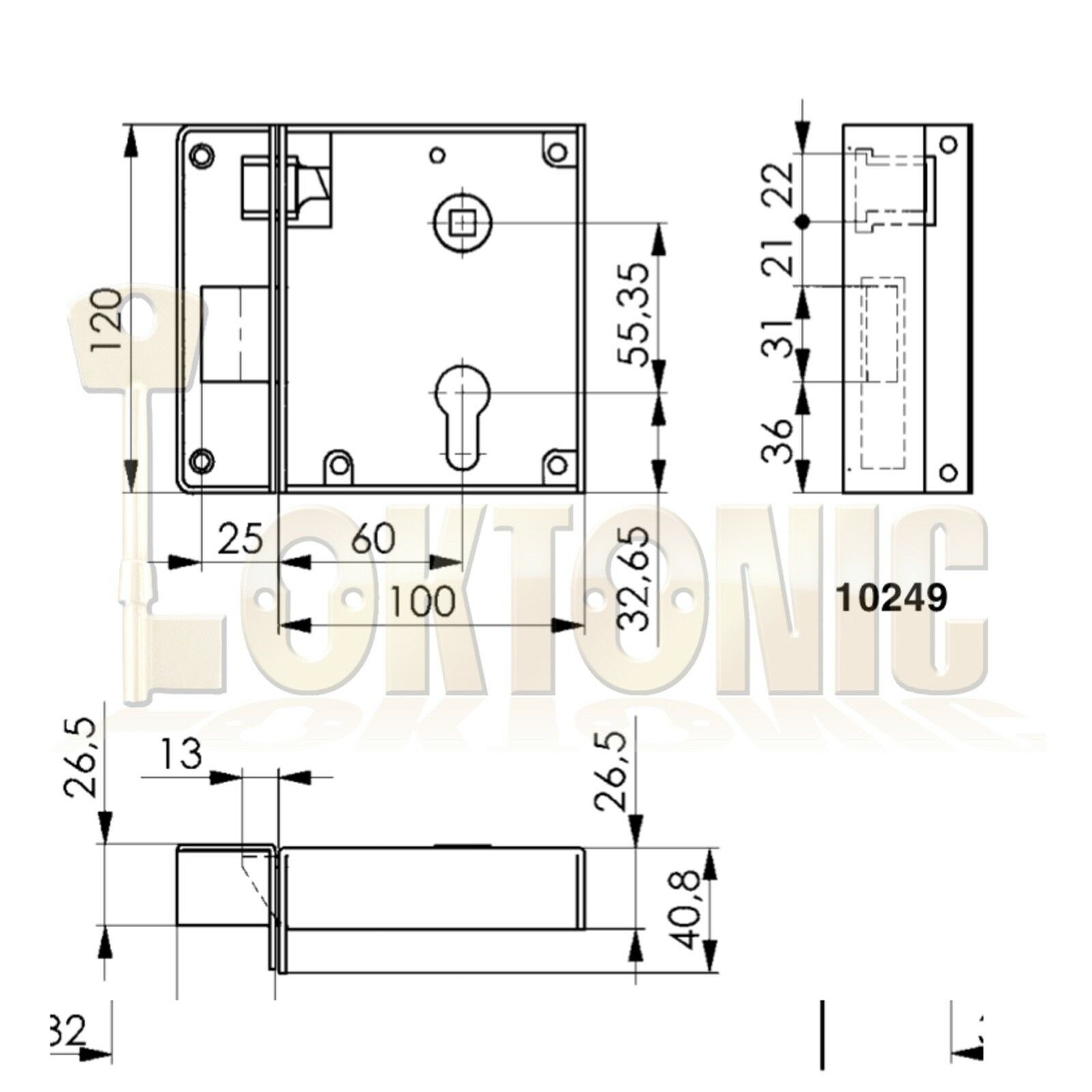 AMF Heavy Duty Rim Lock Inward Opening Wooden Shed Gate Sashlock Made In Germany - Image 3