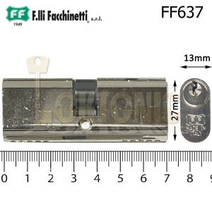 Facchinetti Small Double Oval 70mm Polished Chrome Cylinder Lock Barrel