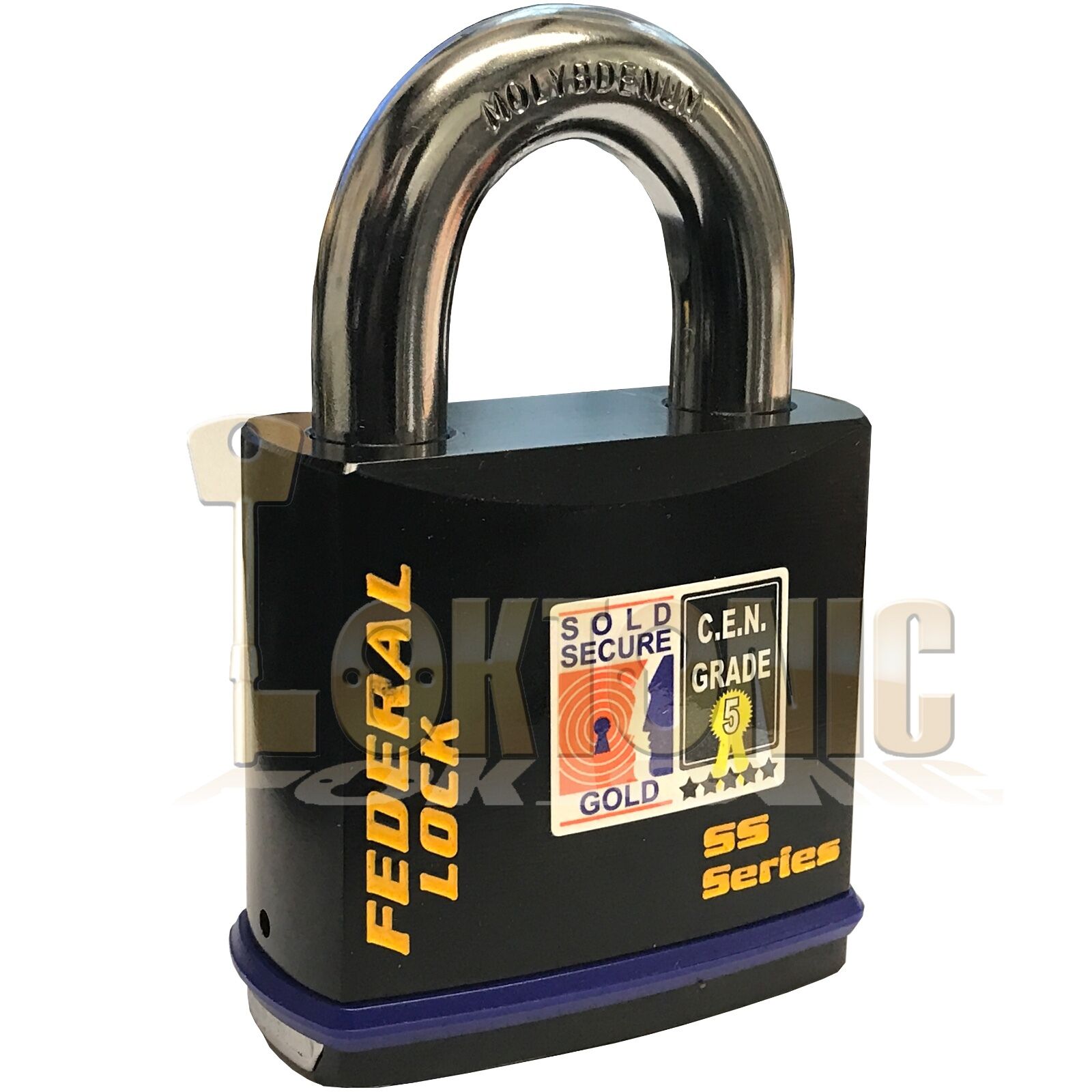 Federal FD740 Sold Secure Gold CEN 5 Super Heavy Duty 70mm Solid Steel Padlock - Image 3