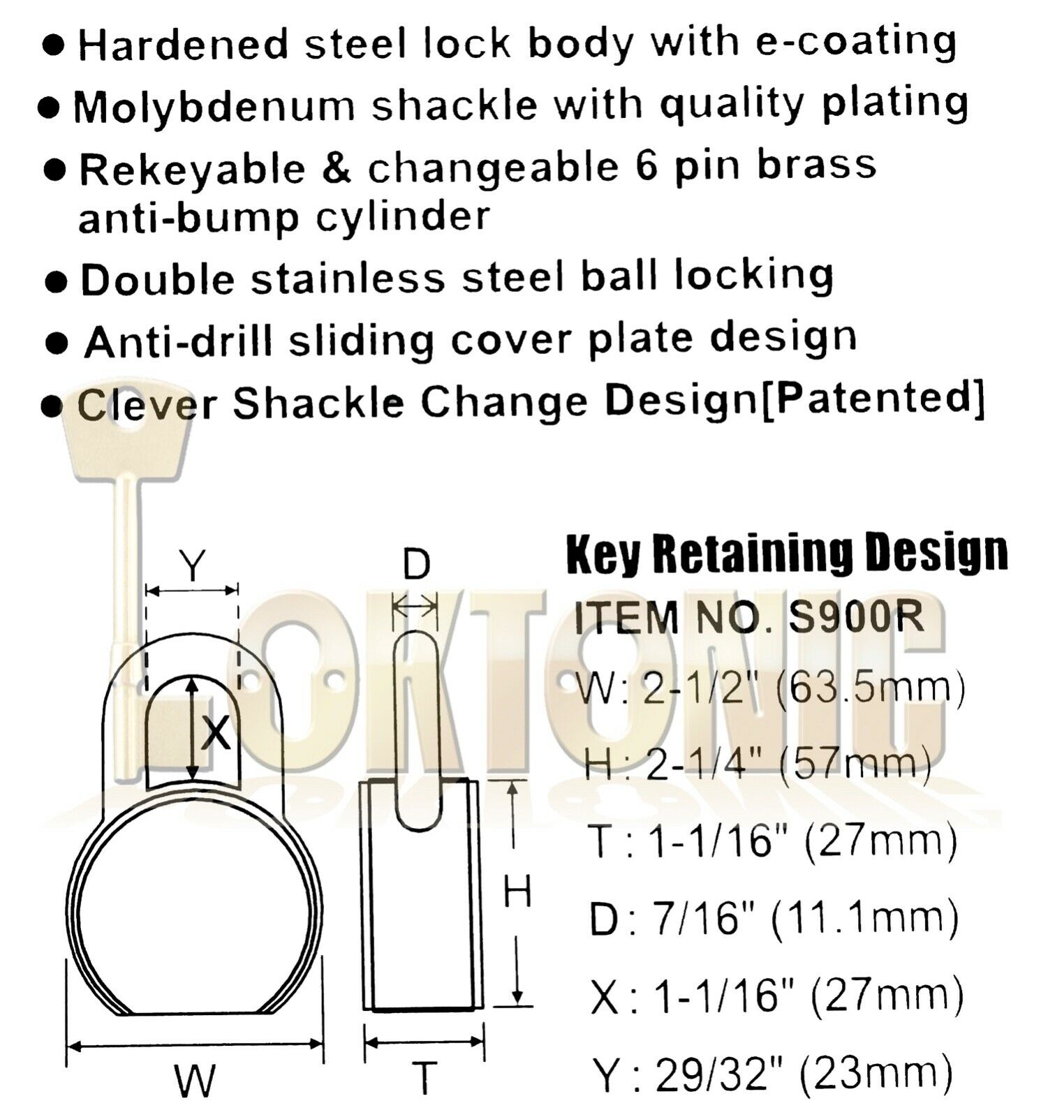 Federal FD900S Sold Secure Bronze CEN 3 Super Heavy Duty Solid Steel Padlocks - Image 3