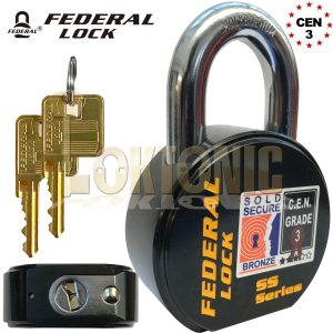 Federal FD900S Sold Secure Bronze CEN 3 Super Heavy Duty Solid Steel Padlocks