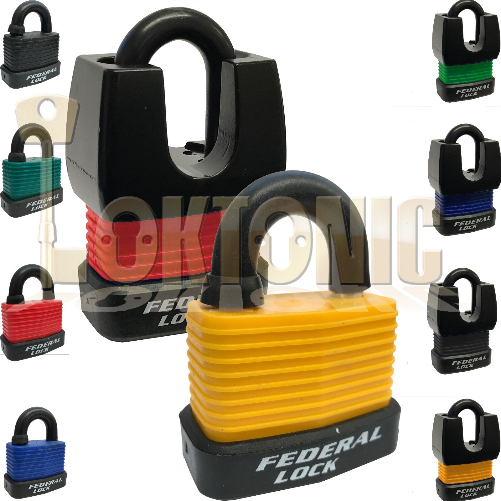 Federal High Security Waterproof Weather Resistant Padlocks Rubberised Cover