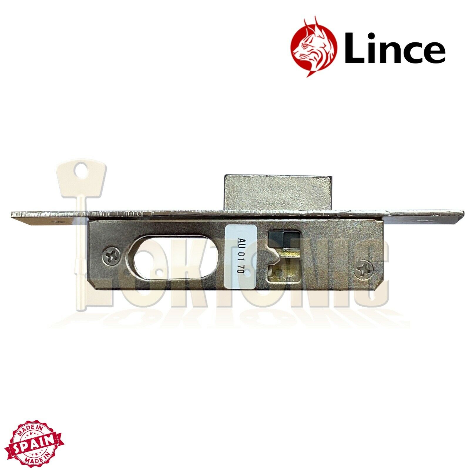 Lince Mortice Narrow Stile Dead Lock With Small Oval Cylinder UPVc - Image 3