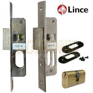 Lince Mortice Narrow Stile Dead Lock With Small Oval Cylinder UPVc