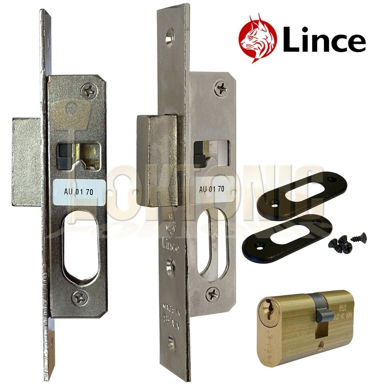 Lince Mortice Narrow Stile Dead Lock With Small Oval Cylinder UPVc