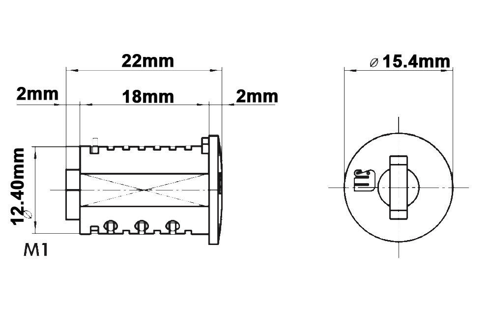 Meroni Replacement Cylinder Cores Pedestal Filing Cabinet Furniture Drawer Lock - Image 3