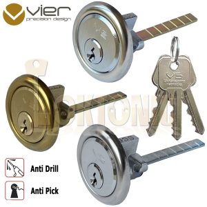 Rim Cylinder Night Latch Door Lock Polished Chrome Brass Satin 3 Keys
