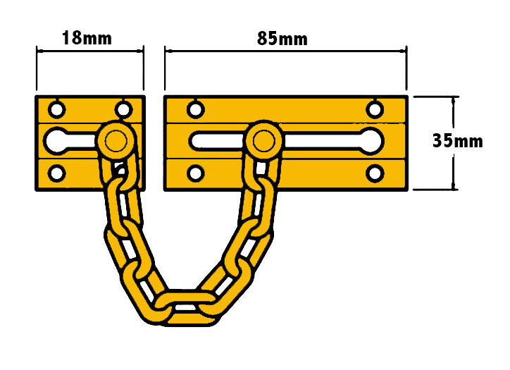 Strong Security Door Chain Heavy Duty Brass Safety Guard Lock Catch - Image 4