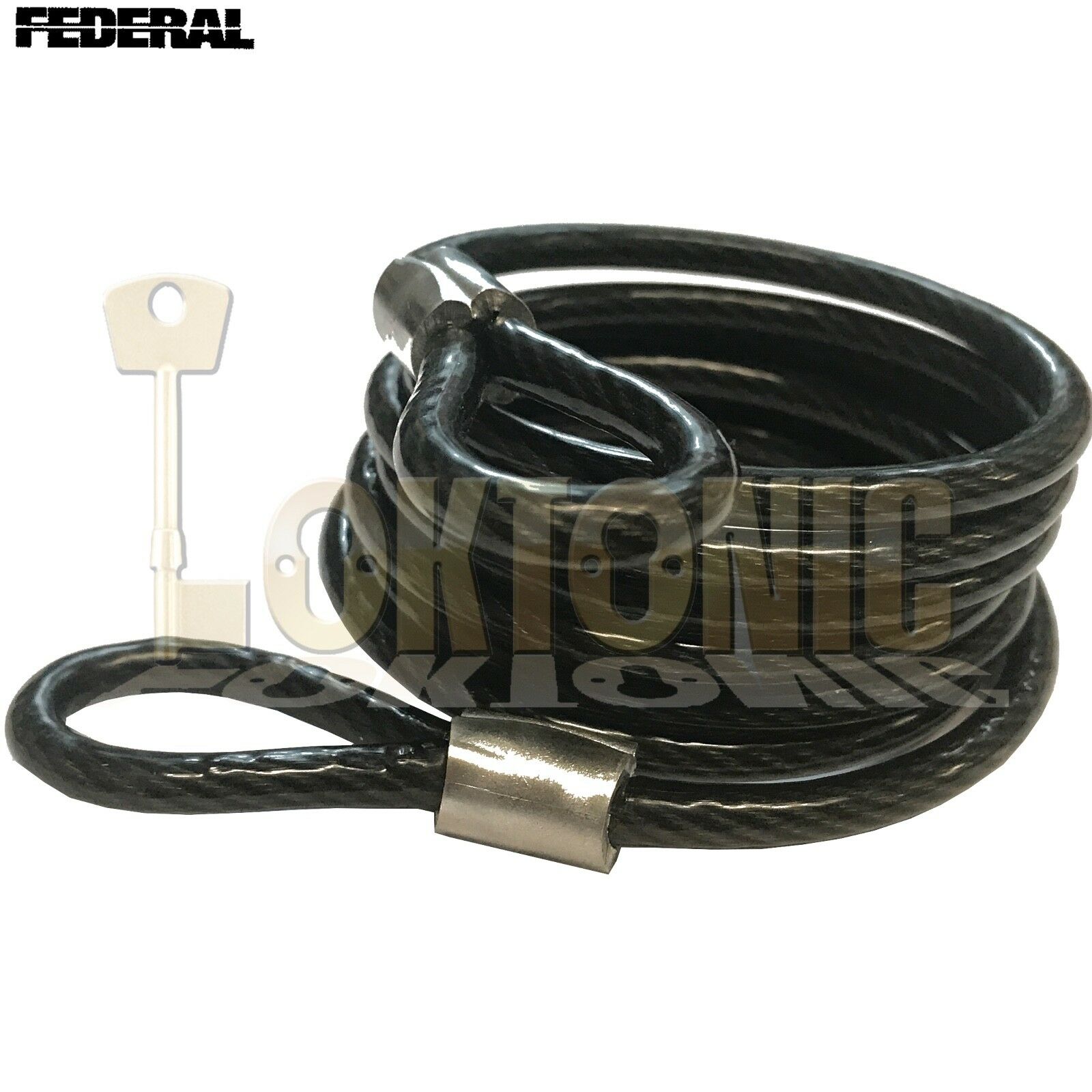 Federal Motorcycle Bicycle Quad Bike High Security Spiral Steel Loop Cable Chain - Image 6