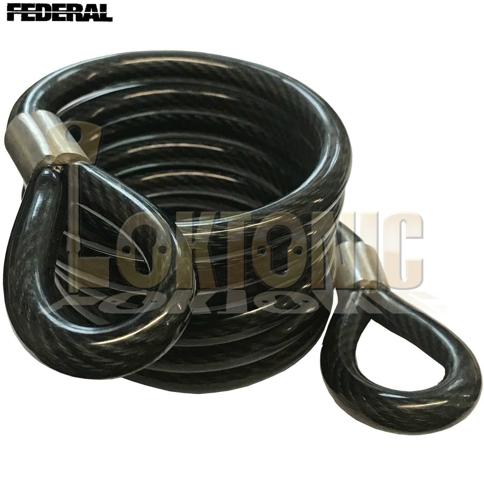 Federal Motorcycle Bicycle Quad Bike High Security Spiral Steel Loop Cable Chain - Image 8