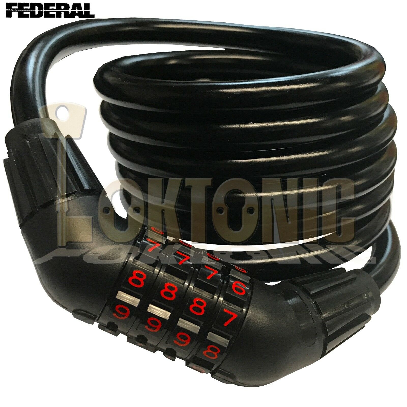Federal Motorcycle Bicycle Quad Bike High Security Spiral Steel Loop Cable Chain - Image 3