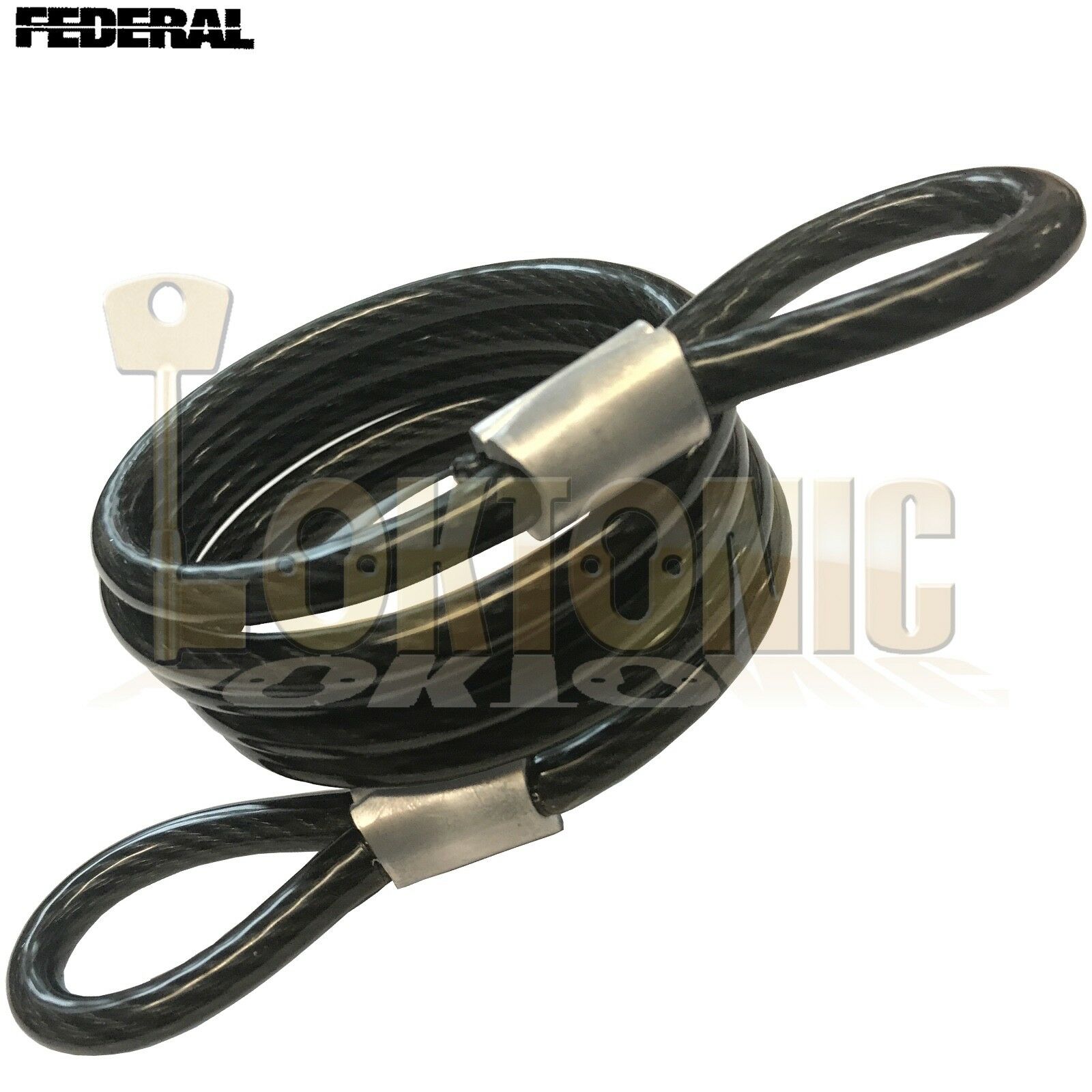 Federal Motorcycle Bicycle Quad Bike High Security Spiral Steel Loop Cable Chain - Image 5