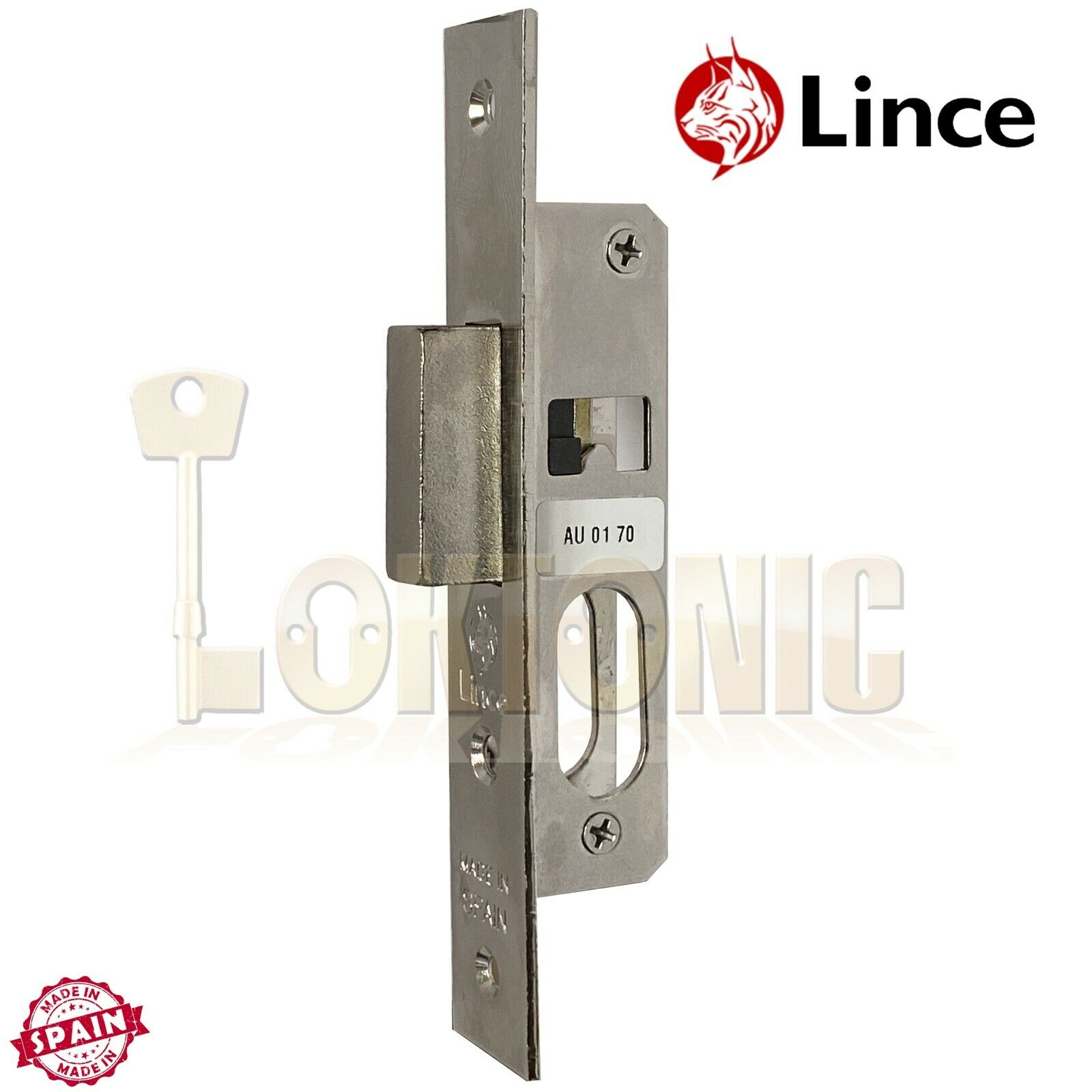 Lince Mortice Narrow Stile Dead Lock With Small Oval Cylinder UPVc - Image 8