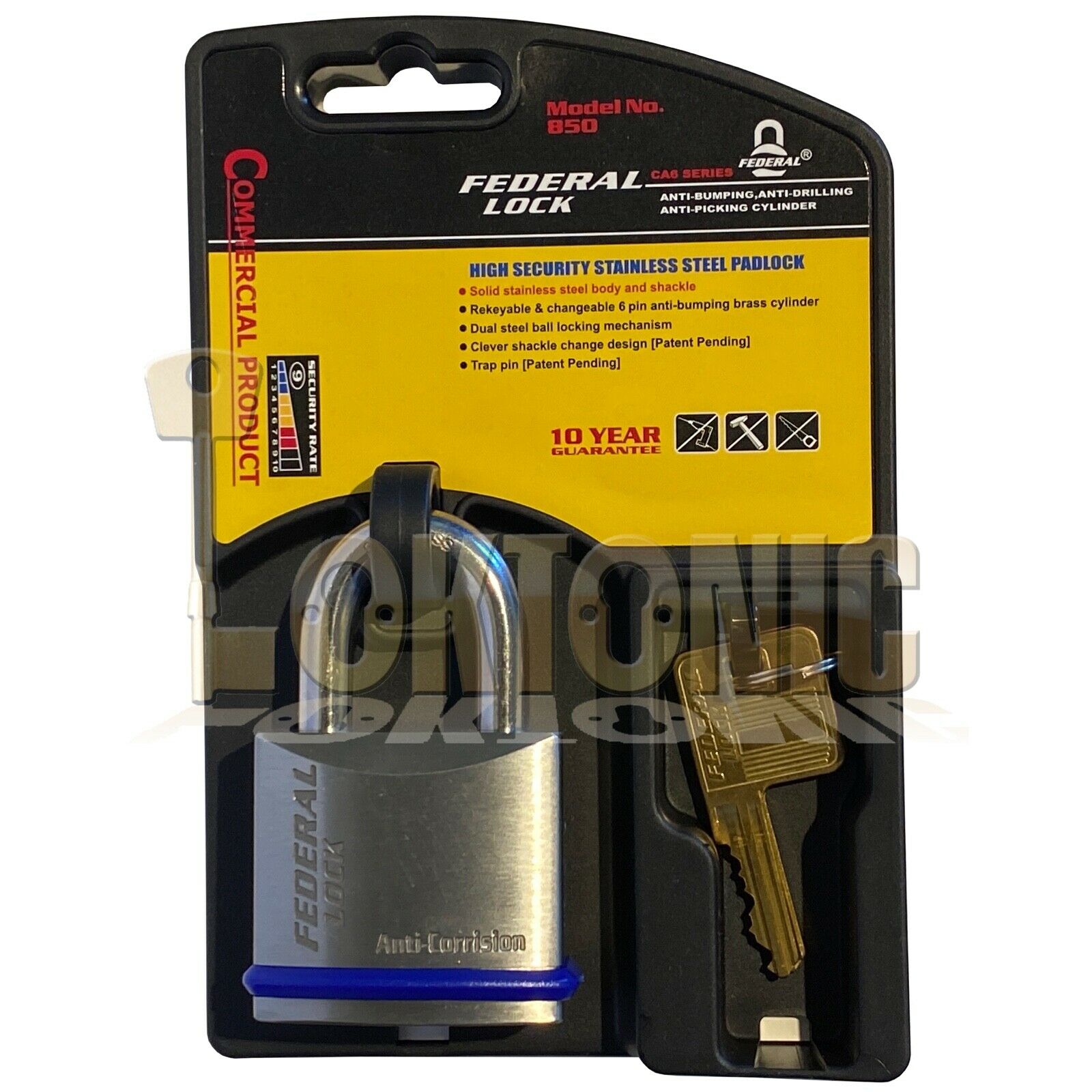 Federal FD850 Heavy Duty Solid Stainless Steel Marine Weather Resistant Padlocks - Image 4