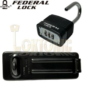 Federal Medium Security Weatherproof Hasp Combination Padlock Shed Gate Garage