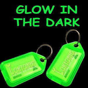 Kevron Genuine Twin Pack  ID43 Glow In The Dark Plastic Clicktag Label Key Tags