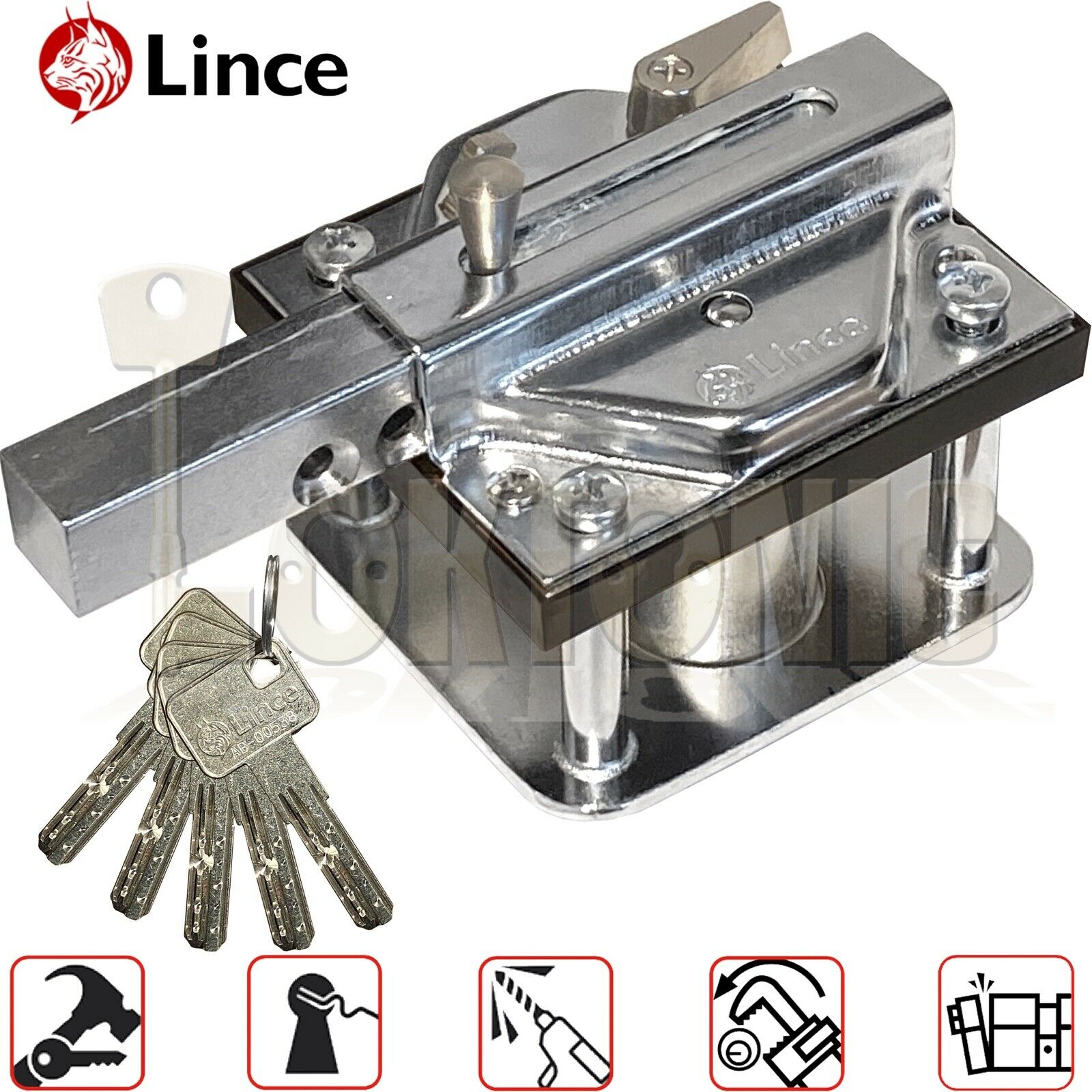 Lince Armour Plate High Security Heavy Duty Rim Gate Shed Sliding Dead Bolt - Image 4