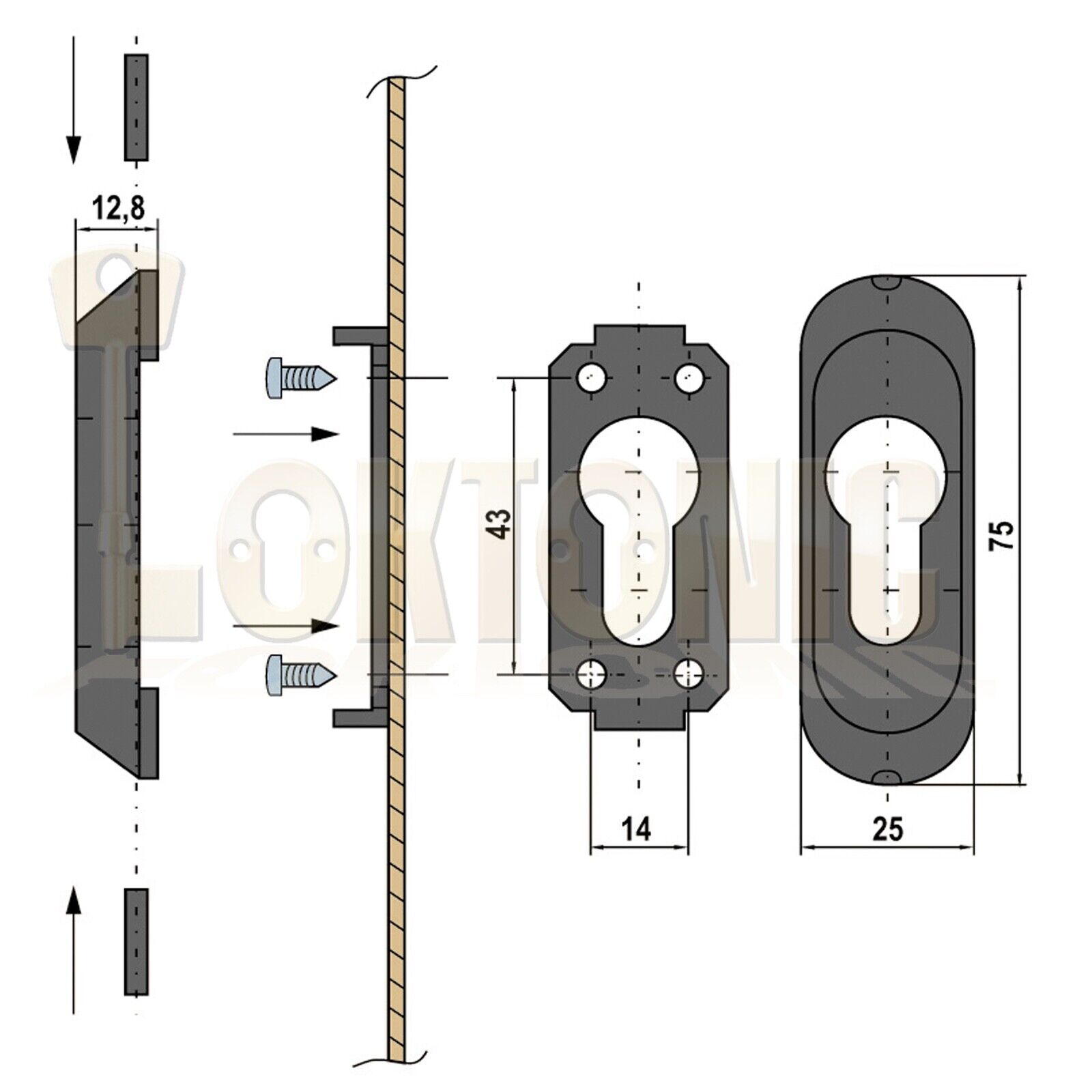 Lince High Security Black Euro Cylinder Escutcheon Keyhole Cover Plate Van Doors - Image 3