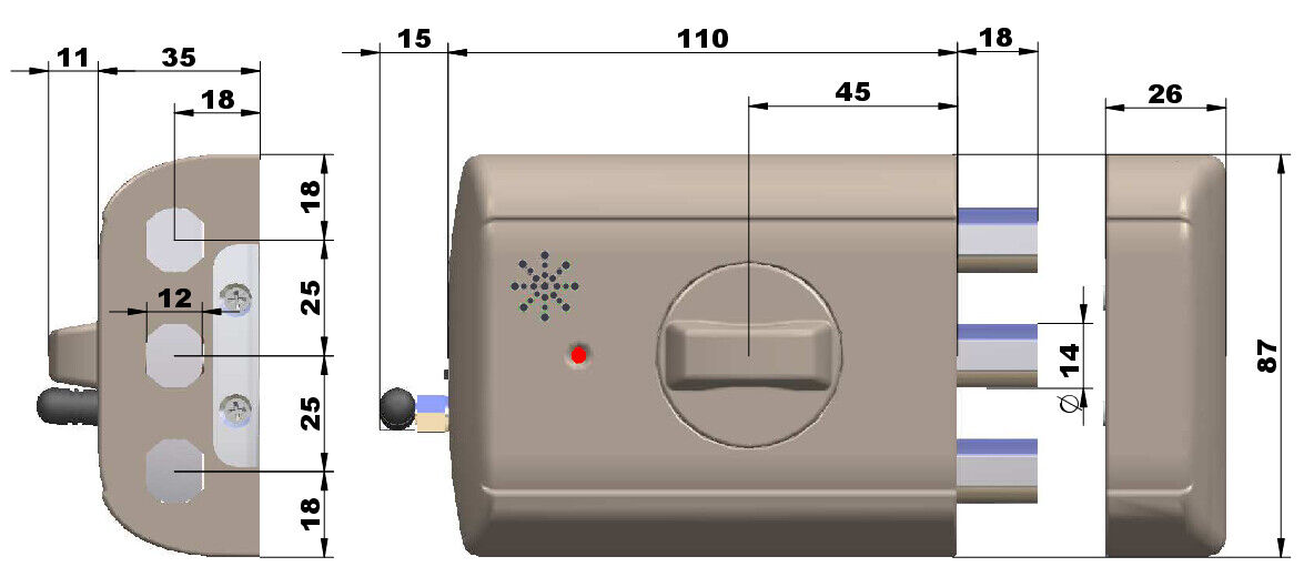 Lince High Security Electronic Remote Control Rim Door Dead Bolt Lock With Alarm - Image 9