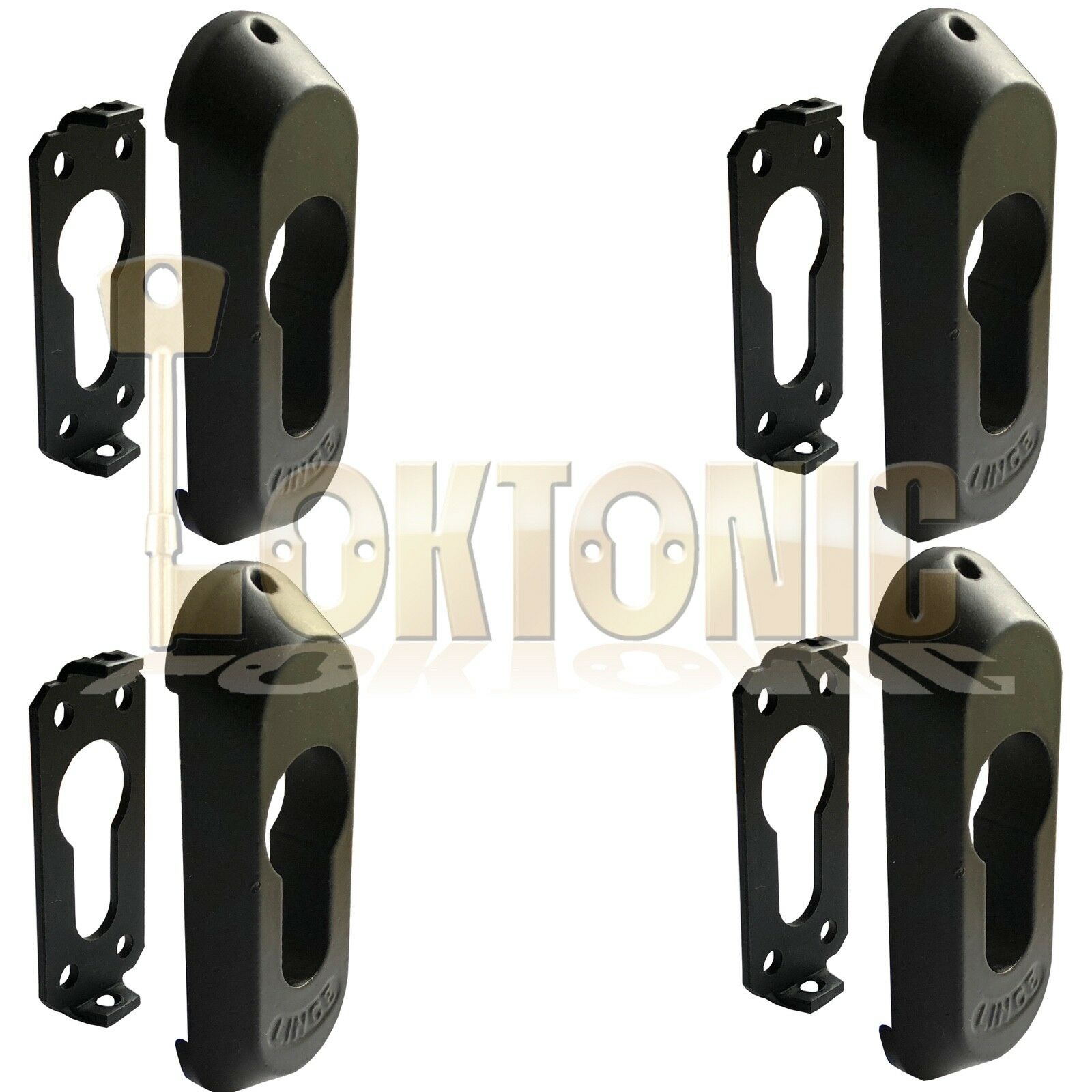 Lince High Security Black Euro Cylinder Escutcheon Keyhole Cover Plate Van Doors - Image 6
