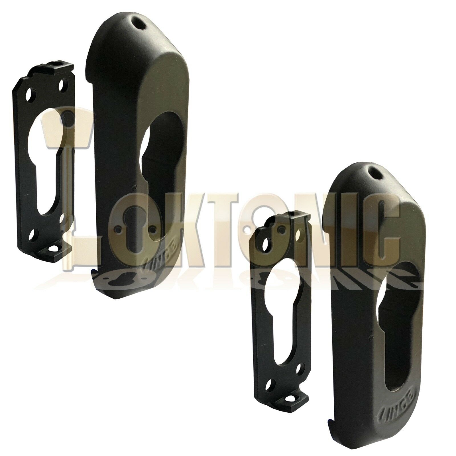 Lince High Security Black Euro Cylinder Escutcheon Keyhole Cover Plate Van Doors - Image 4