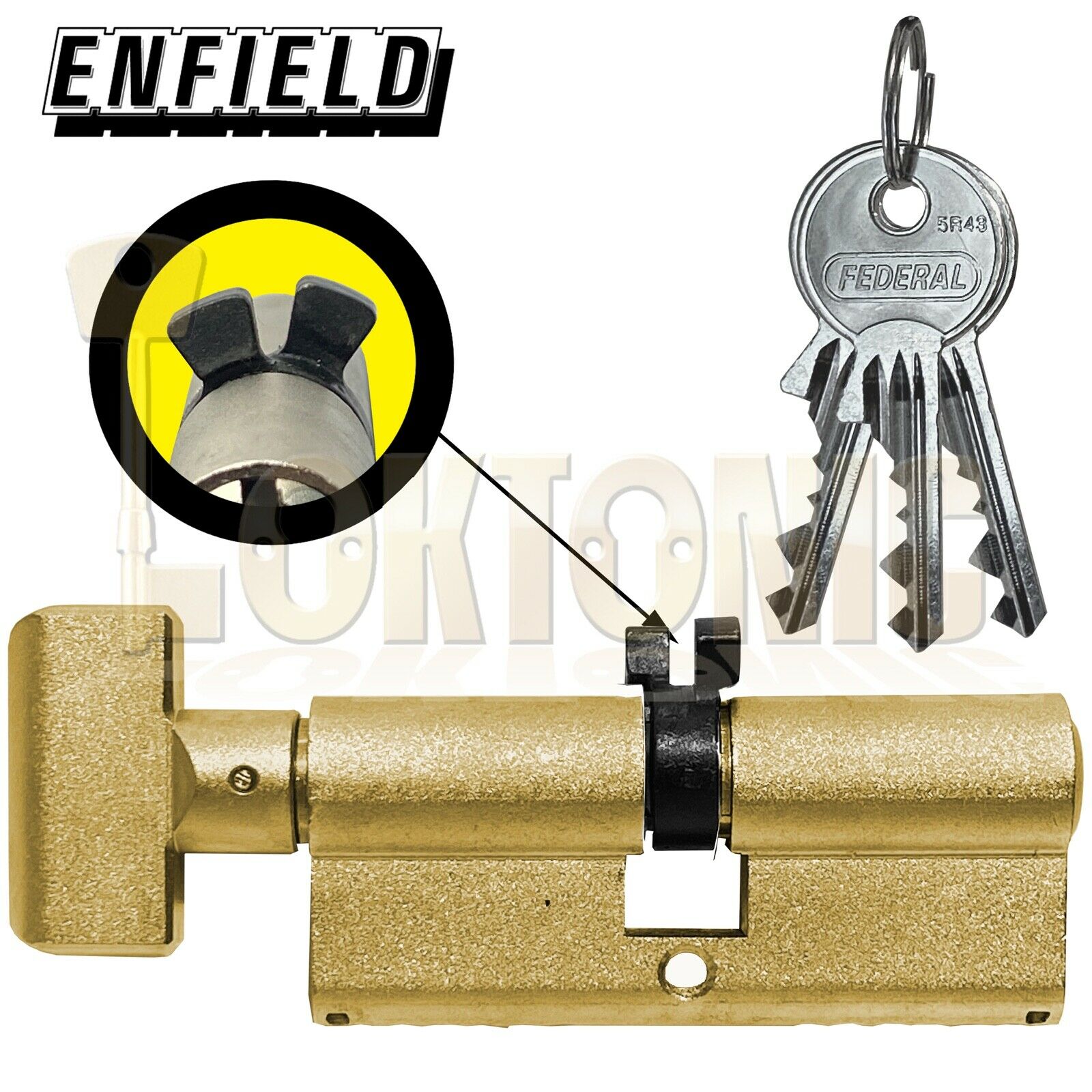 Enfield Contract 363 Turn Knob Euro Twin Y Cam Cylinder Deadlock Suit Banham