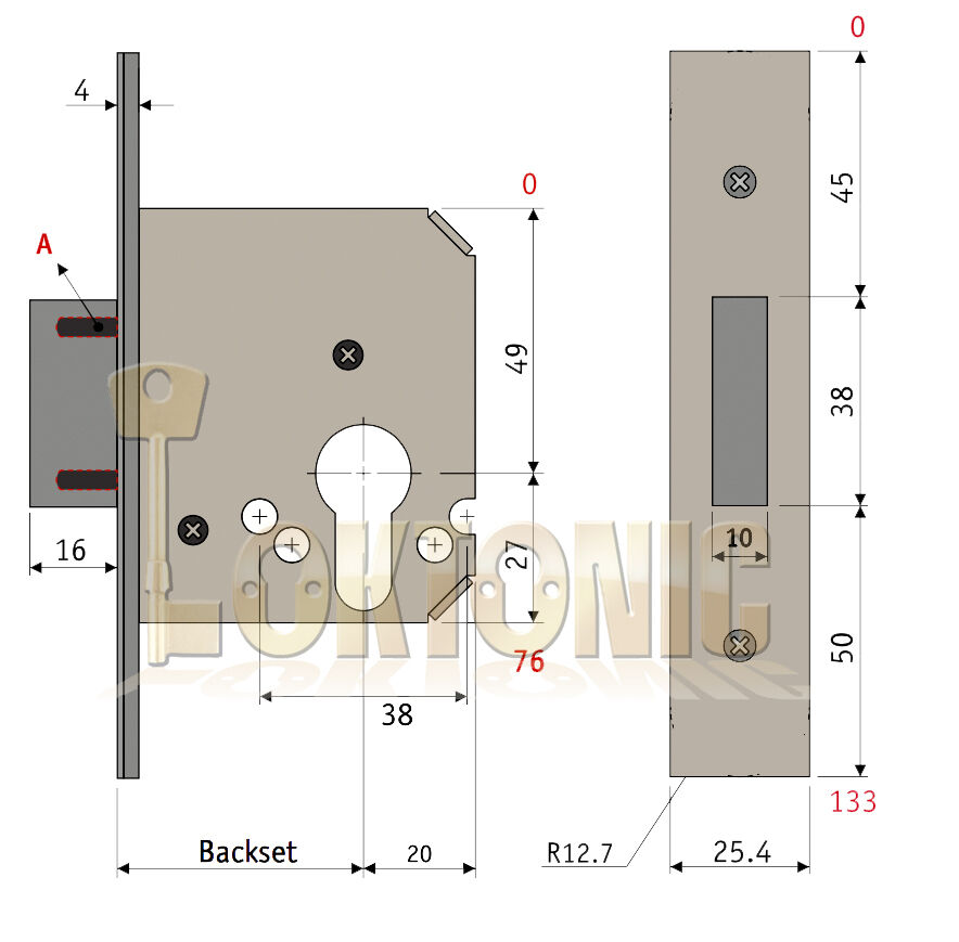 Enfield D731 Dual Profile Euro Oval Cylinder Mortice Deadlock Lock Case - Image 5
