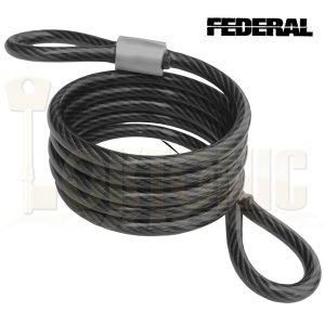 Federal 1.2m 6.3mm Bicycle Quad Bike Security Spiral Steel Loop Cable Chain