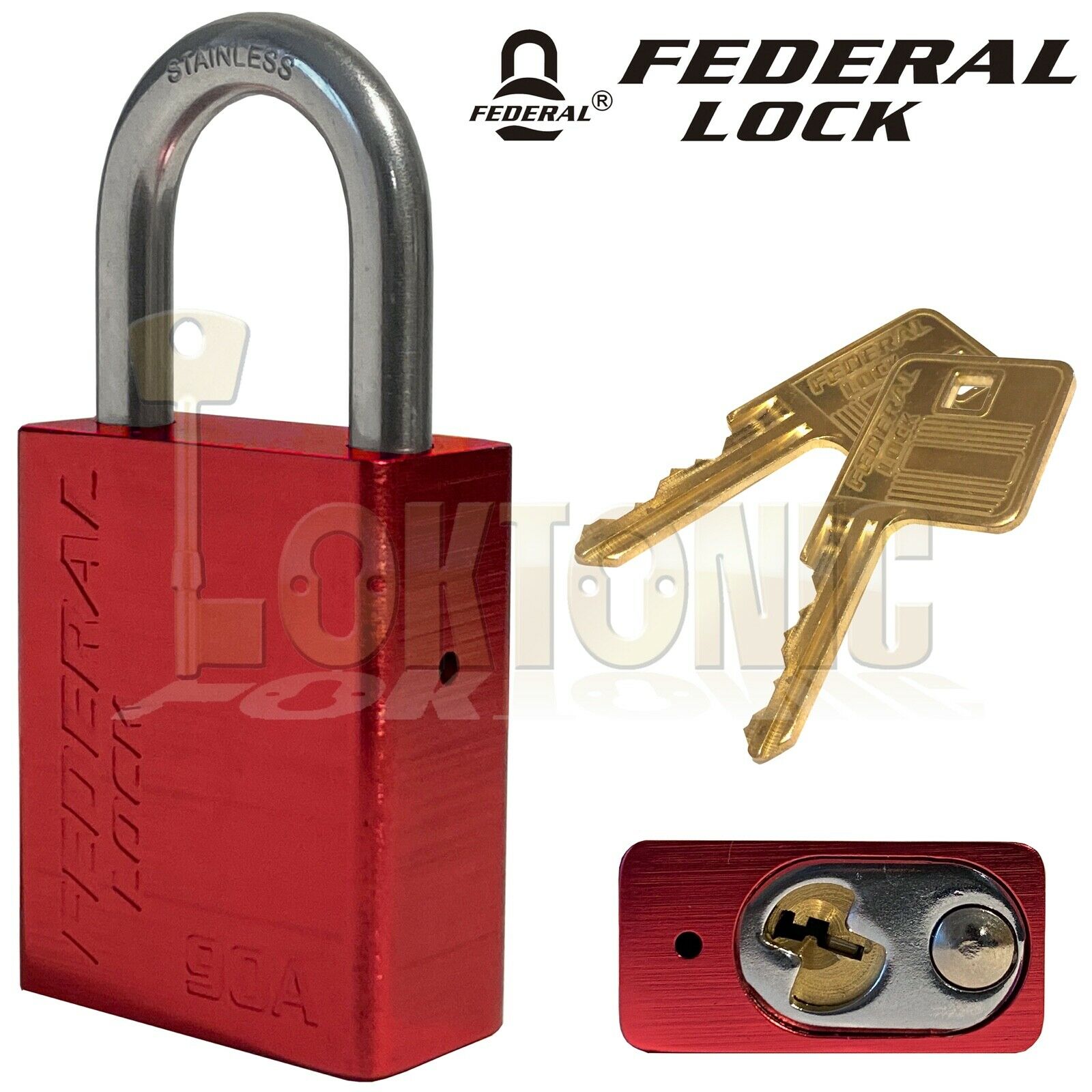 Federal 90A 38mm High Security Weather Resistant Solid Aluminium Padlock - Image 3