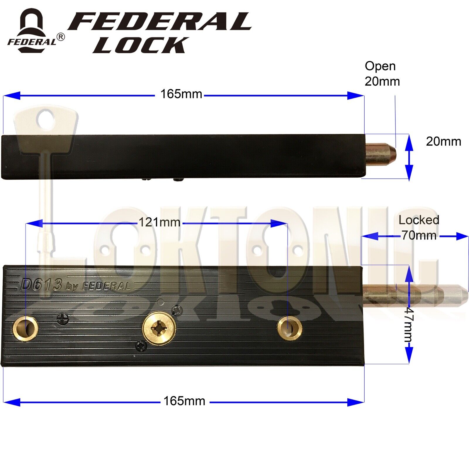 Federal Enfield Genuine Original Garage Door Bolts Lock One PAIR MK6 NEW 2023 - Image 4