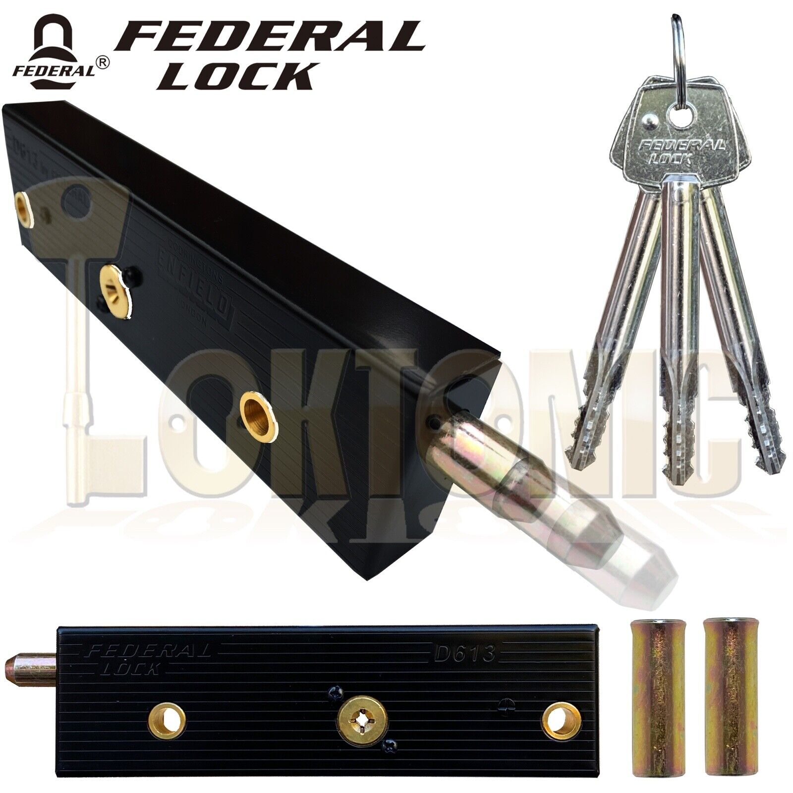 Federal Enfield Genuine Original Garage Door Bolts Lock One PAIR MK6 NEW 2023 - Image 5