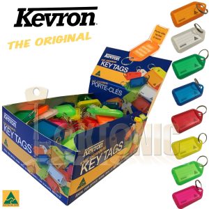 Kevron Plastic Heavy Duty Key Click Tags Labels Assorted Colours Fobs Card ID