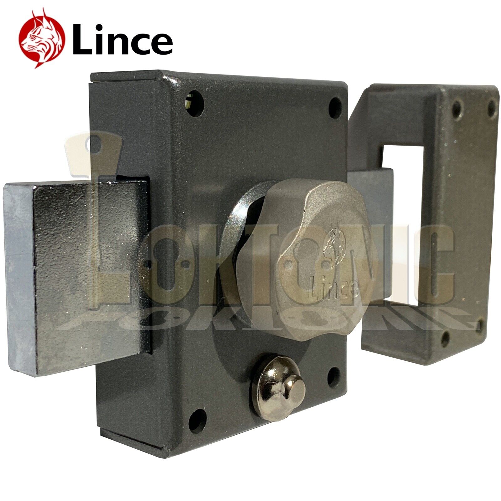 Lince 3910 Black-Grey High Security Garden Gate Shed Sliding Rim Dead Lock Bolt - Image 3
